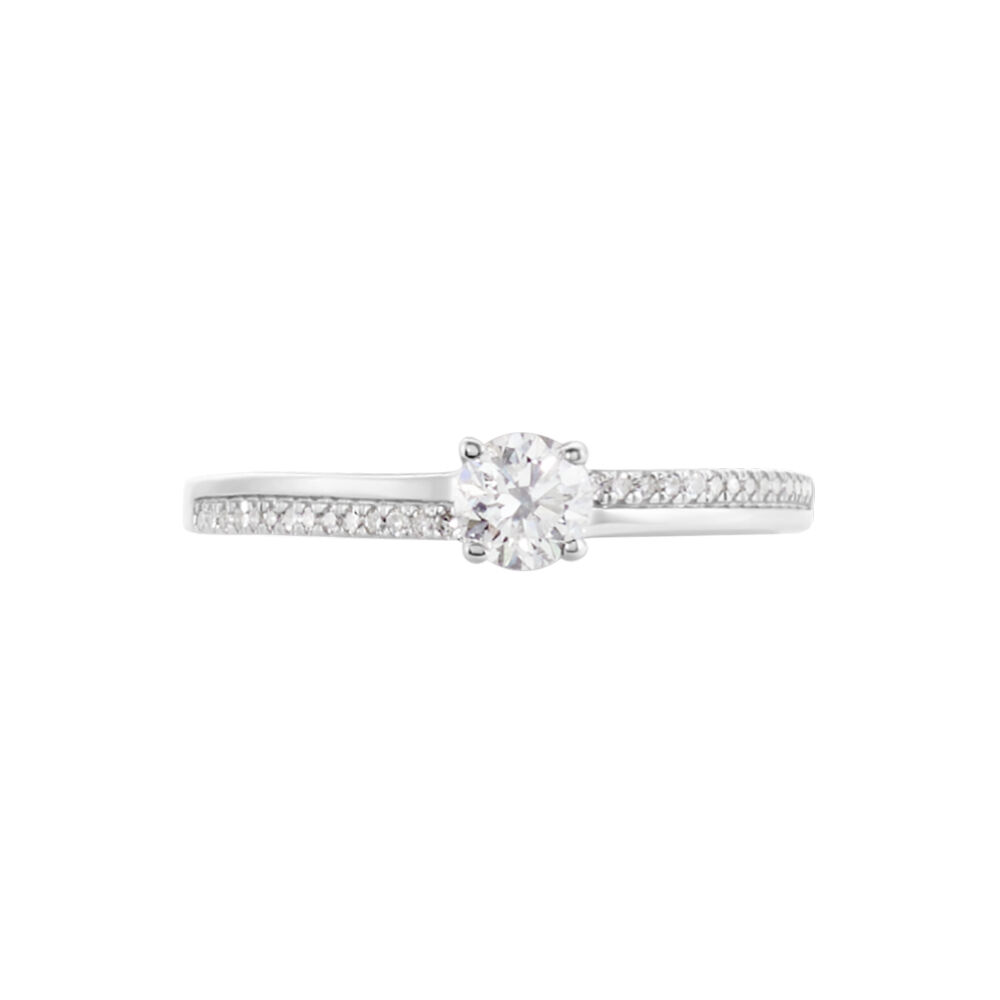 Bague Solitaire Alexandra Or Blanc Diamant - Parures de mariage Femme | Marc Orian