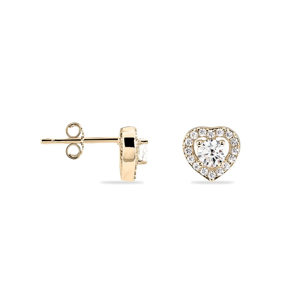 Boucles D'oreilles Puces Alais Plaqué Or Jaune Oxyde De Zirconium - Puces Femme | Marc Orian