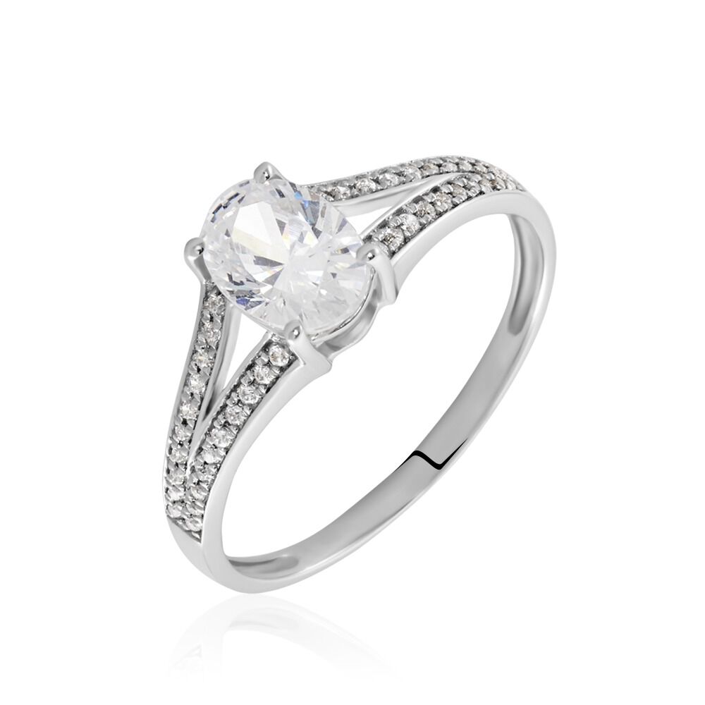 Bague Solitaire Or Blanc Regis Oxyde De Zirconium - Solitaires Femme | Marc Orian