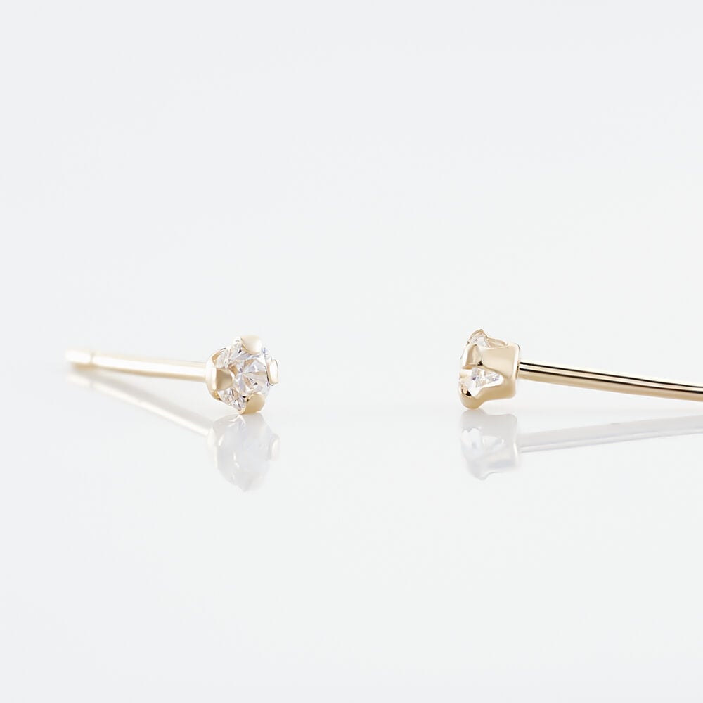 Boucles D'oreilles Puces Eddie Or Jaune Oxyde De Zirconium - Puces Femme | Marc Orian