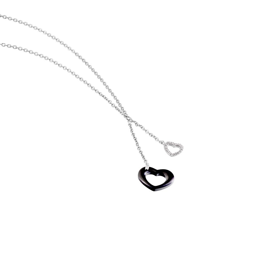 Collier Anissa Argent Blanc Céramique Et Oxyde De Zirconium - Colliers avec pierres Femme | Marc Orian
