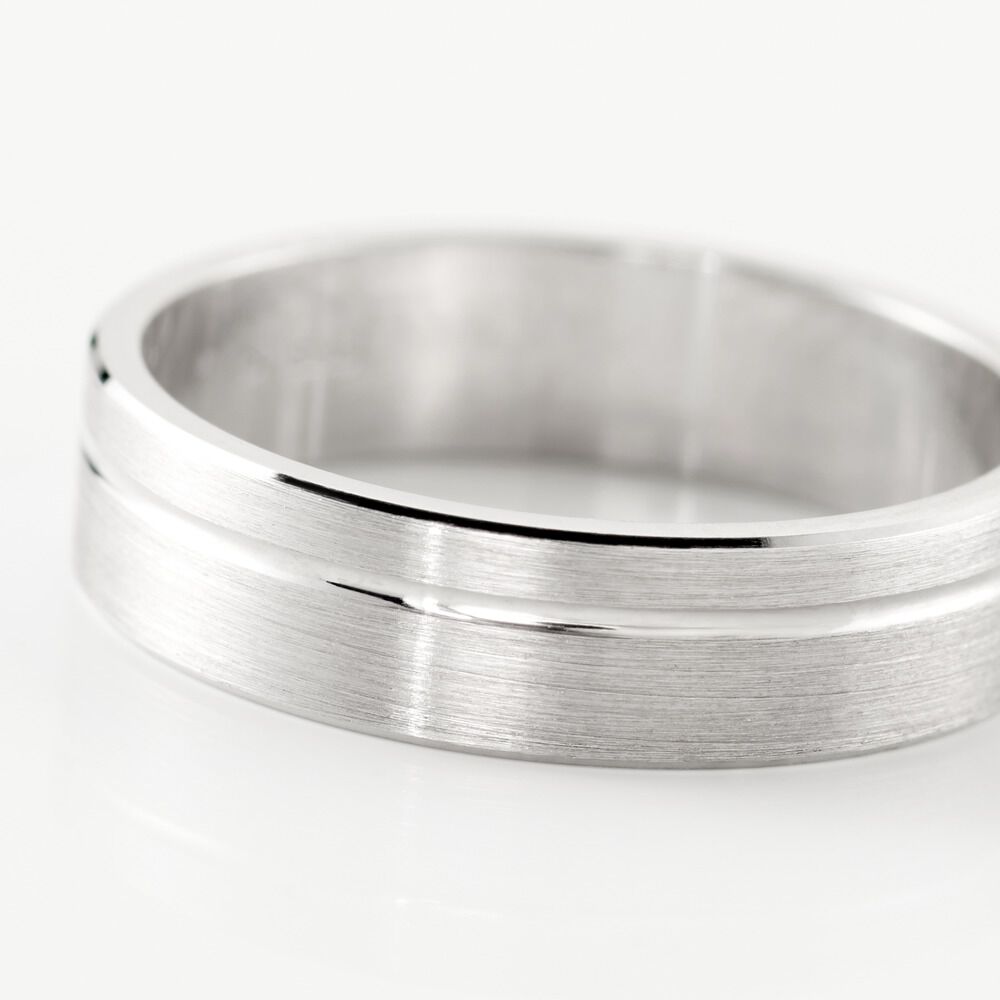 Alliance Abygail Ruban Plat Argent Blanc - Alliances duo Famille | Marc Orian