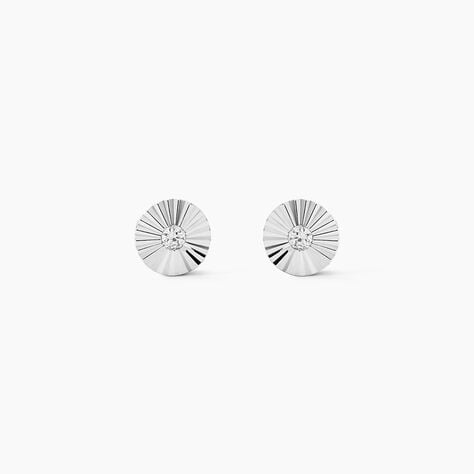 Boucles D'oreilles Puces Argent Blanc Valente Oxydes De Zirconium - Puces Femme | Marc Orian