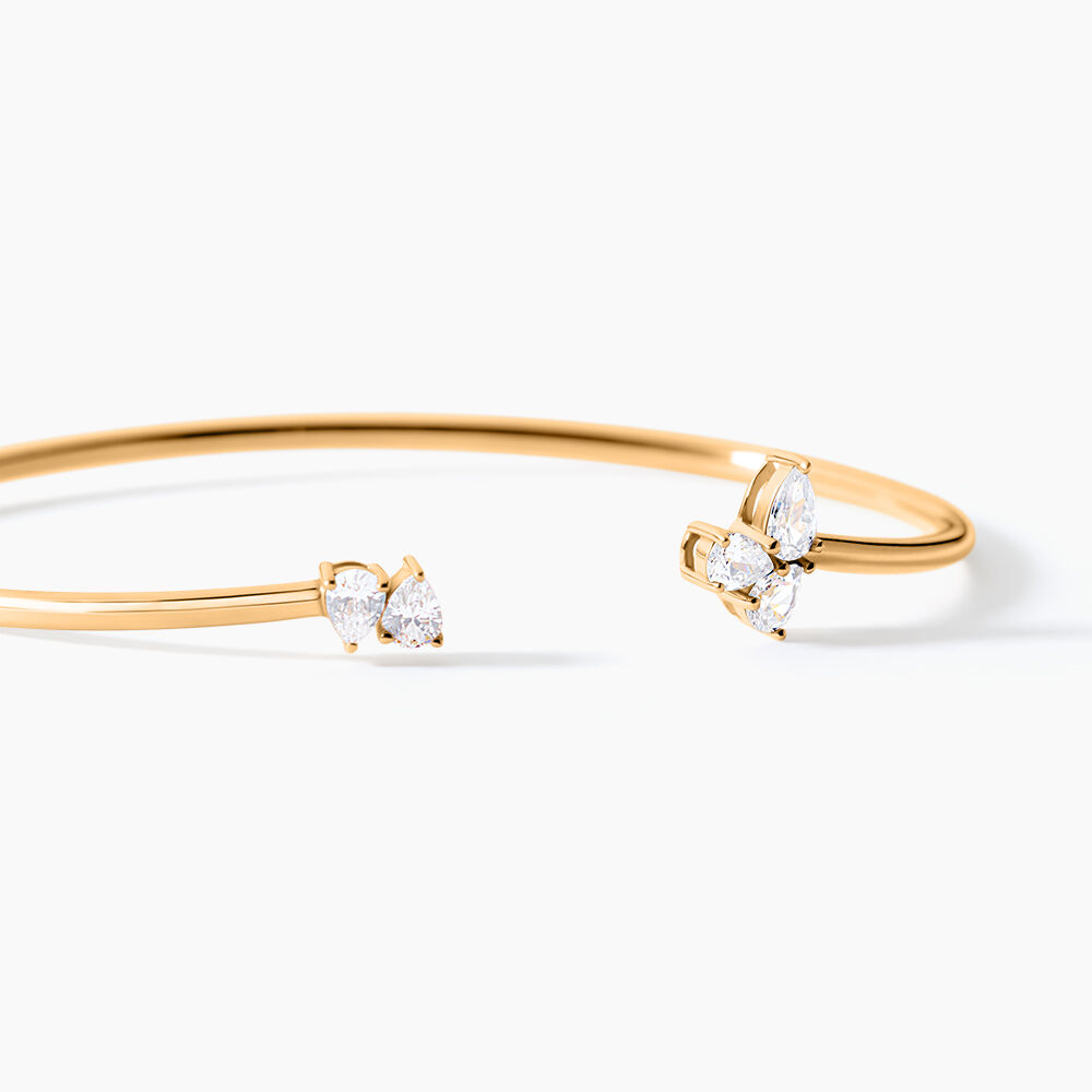 Bracelet Jonc Nelia Plaqu&eacute; Or Jaune Oxyde De Zirconium - Bracelets joncs Femme | Marc Orian