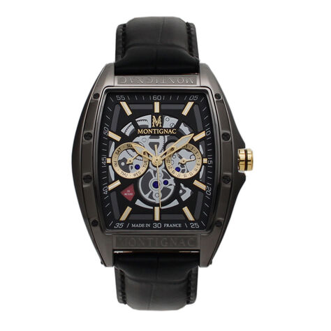 Montre Montignac Tonneau Noir - Montres &eacute;tanches Homme | Marc Orian