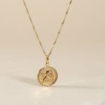 Pendentif Ange Rond Sable Or Jaune - Bijoux personnalis&eacute;s Famille | Marc Orian