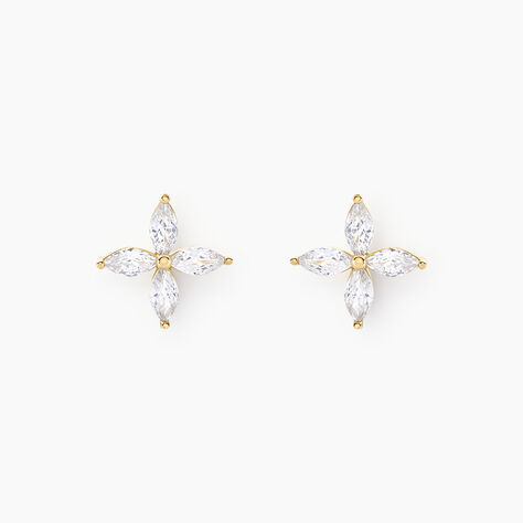 Boucles D'oreilles Puces Stellia Or Jaune Oxyde De Zirconium - Puces Femme | Marc Orian