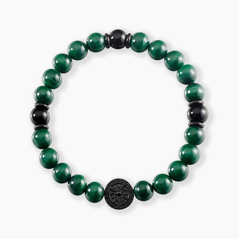 Bracelet Jourdan Acier Noir Malachite - Bracelets cha&icirc;nes Homme | Marc Orian