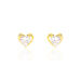 Boucles D'oreilles Puces Daria Coeur Plein Or Jaune Oxyde De Zirconium - Puces Femme | Marc Orian