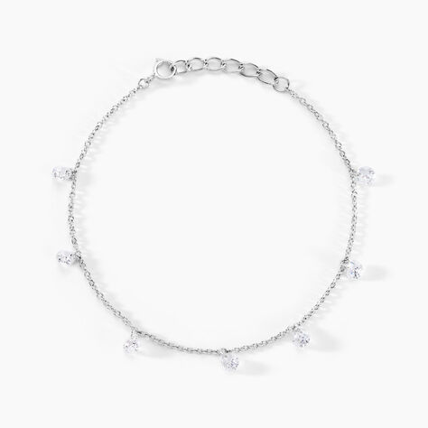 Bracelet Argent Collie Argent Blanc Oxyde - Bracelets chaînes Femme | Marc Orian