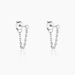 Bijoux D'oreilles Fantaisia Argent Blanc Oxyde De Zirconium - Piercings d'oreilles Femme | Marc Orian