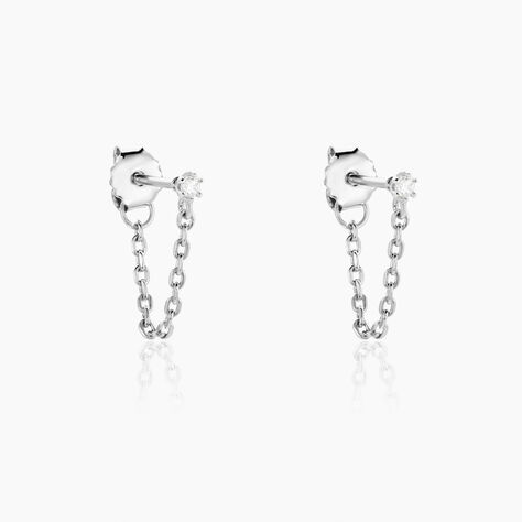 Bijoux D'oreilles Fantaisia Argent Blanc Oxyde De Zirconium - Piercings d'oreilles Femme | Marc Orian