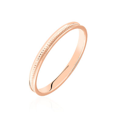 Alliance Effet Perle Ruban Plat Or Rose