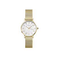 cadran doré fond blanc bracelet acier doré