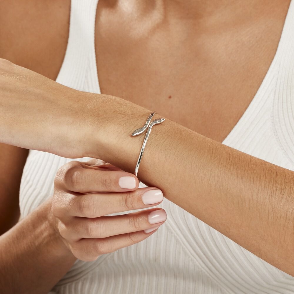 Bracelet Jonc Maisha Argent Blanc - Bracelets joncs Femme | Marc Orian
