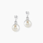 Boucles D'oreilles Pendantes Melya Argent  Perle De Culture Et Oxyde - Pendantes Femme | Marc Orian