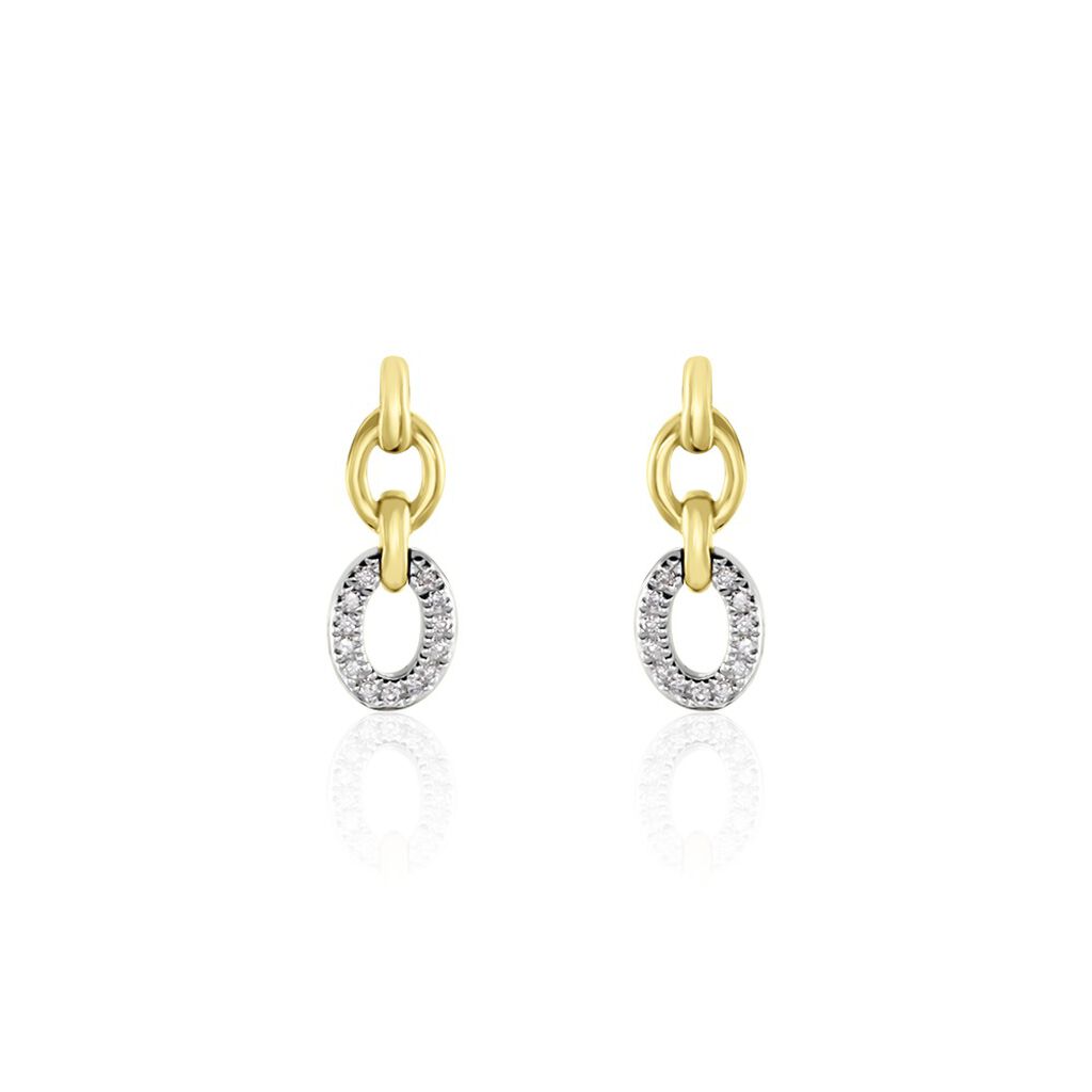Boucles D'oreilles Pendantes Margane Or Jaune Diamant - Boucles d'oreilles pierres précieuses Femme | Marc Orian