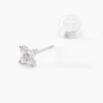 Boucles D'oreilles Puces Winter Flower Or Blanc Oxyde De Zirconium - Puces Femme | Marc Orian