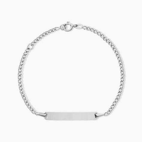 Bracelet Identit&eacute; Etheline Maille Gourmette Or Blanc - Gourmettes Enfant | Marc Orian