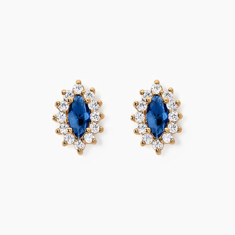 Boucles D'oreilles Puces Lisea Plaqué Or Verre Et Oxyde De Zirconium - Puces Femme | Marc Orian