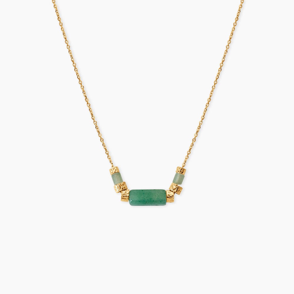 Collier Pierrine Argent Dor&eacute; A L'Or 750/1000 Aventurine - Colliers avec pierres Femme | Marc Orian