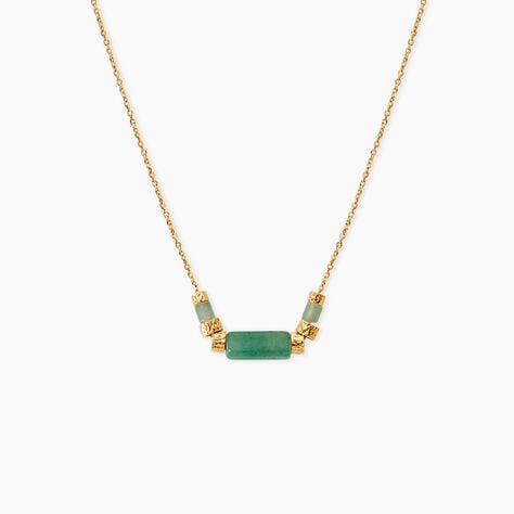 Collier Pierrine Argent Dor&eacute; A L'Or 750/1000 Aventurine - Colliers avec pierres Femme | Marc Orian