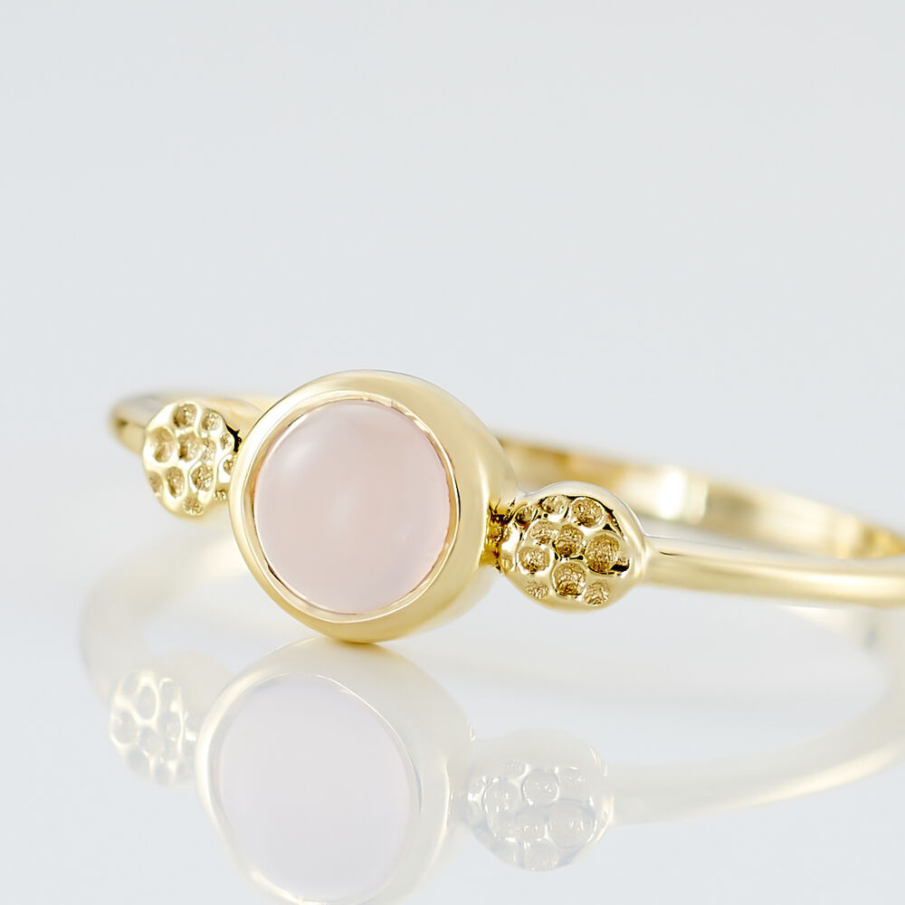 Bague Argent Dore Helko Calcedoine Rose - Bijoux fantaisie Femme | Marc Orian