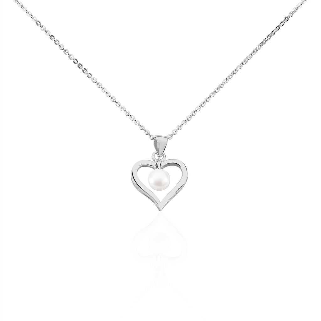 Collier Ainhoa Maille Forçat Argent Blanc Perle De Culture - Colliers avec pierres Femme | Marc Orian