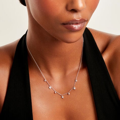 Collier Astria Argent Blanc Oxyde De Zirconium - Colliers avec pierres  | Marc Orian