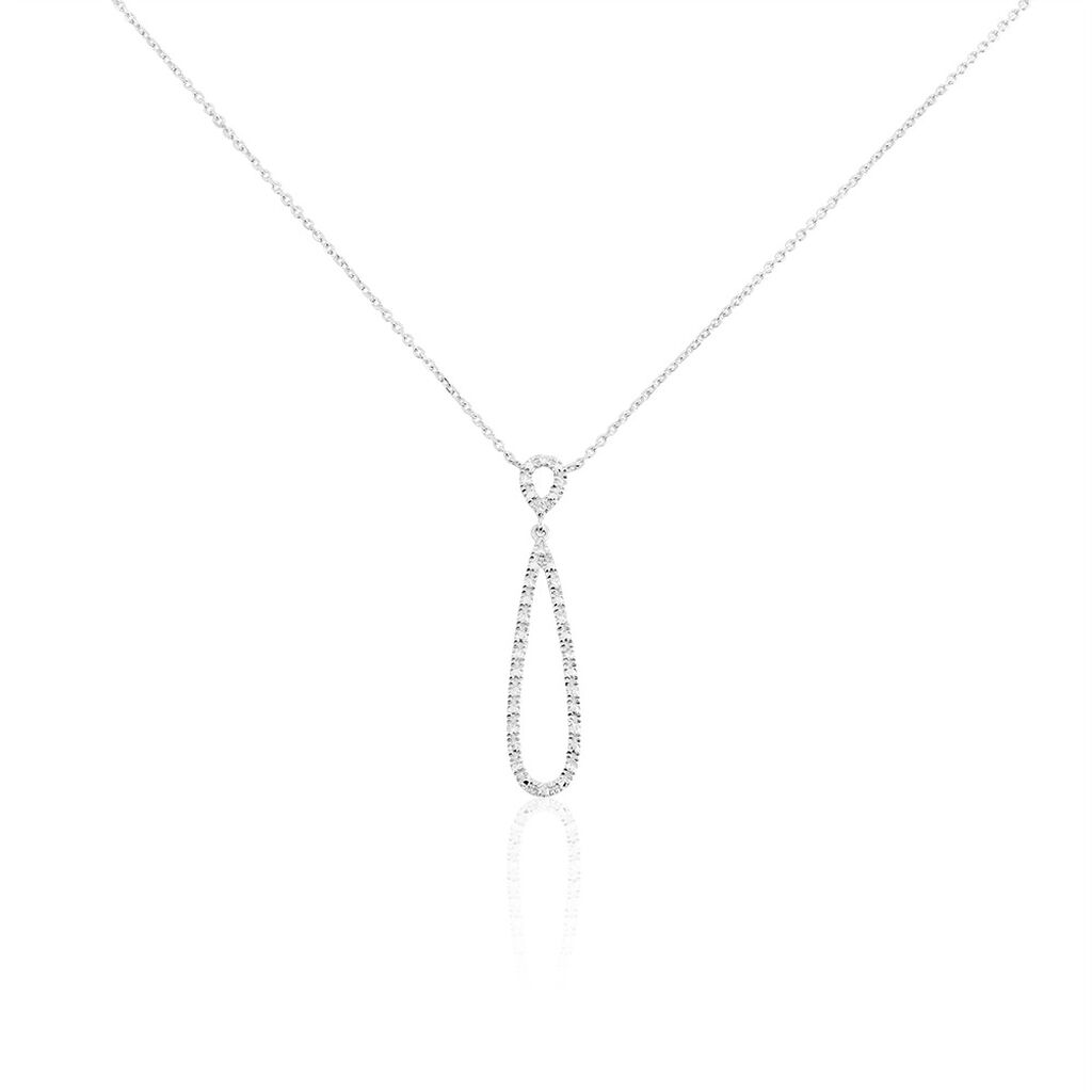 Collier Or Blanc Peregrina Diamants - Colliers avec pierres Femme | Marc Orian