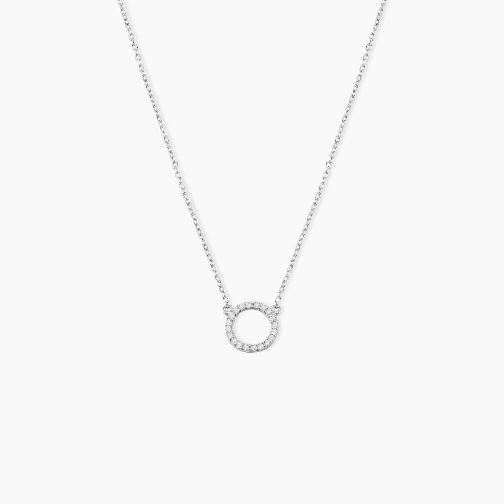 Collier Lim Or Blanc Oxyde De Zirconium - Colliers avec pierres Femme | Marc Orian