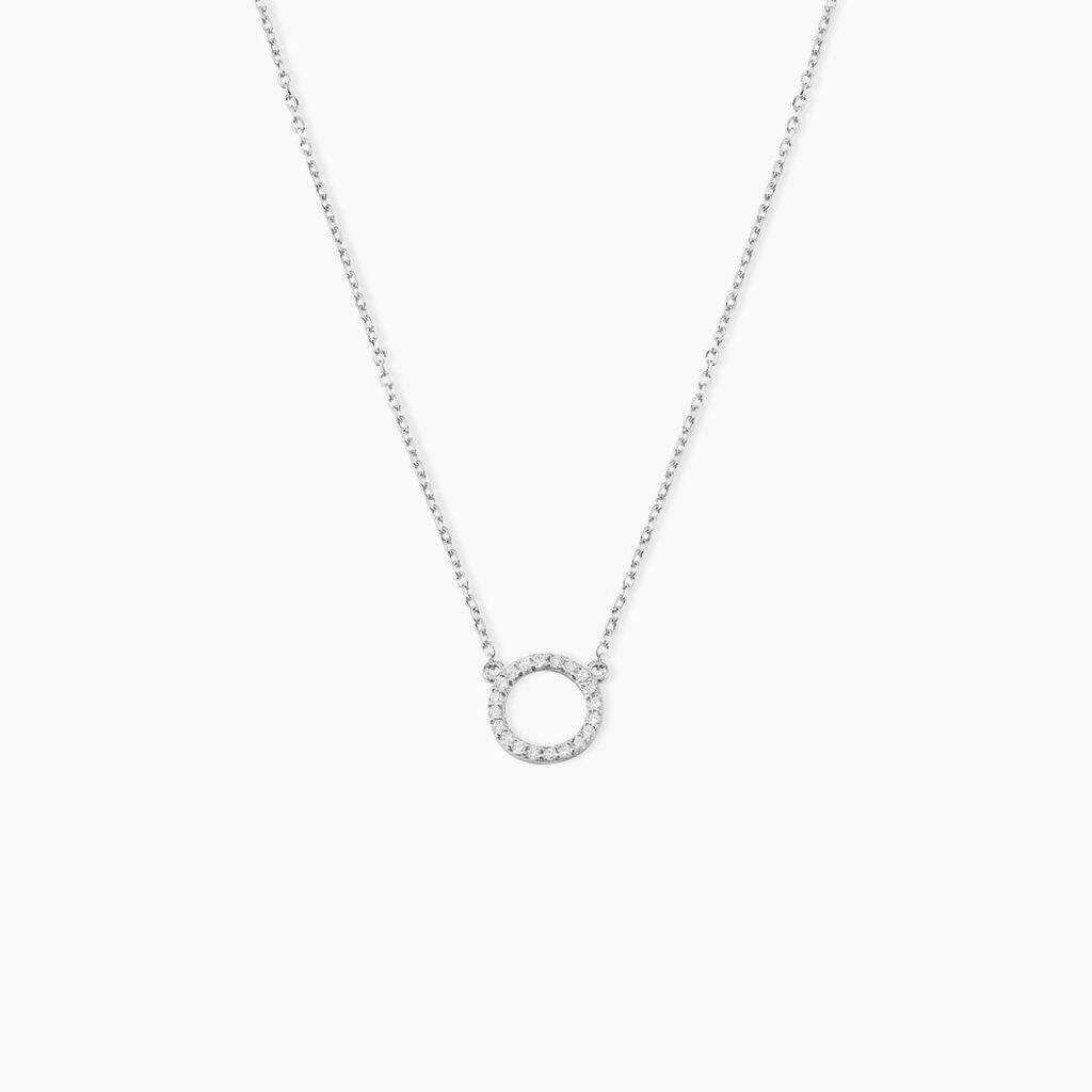 Collier Lim Or Blanc Oxyde De Zirconium - Colliers avec pierres Femme | Marc Orian