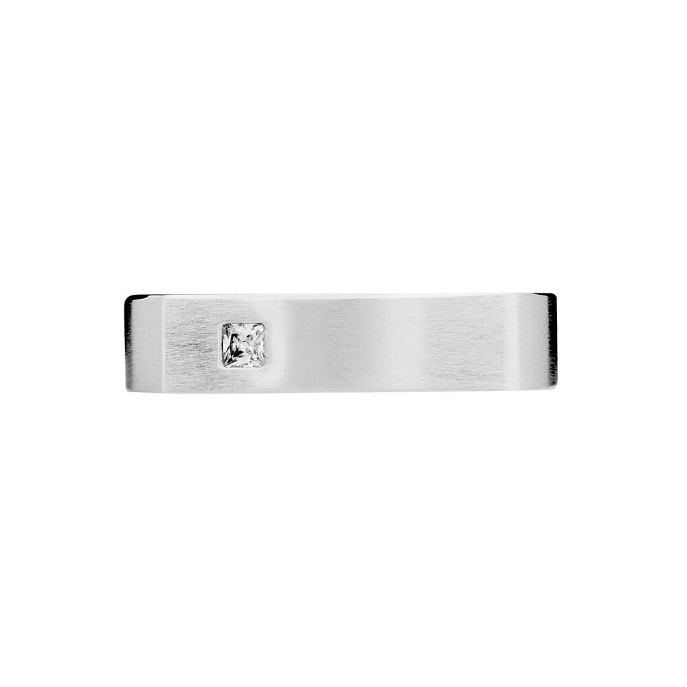 Alliance Carree Brossee Or Blanc Diamant - Alliances avec pierres Famille | Marc Orian