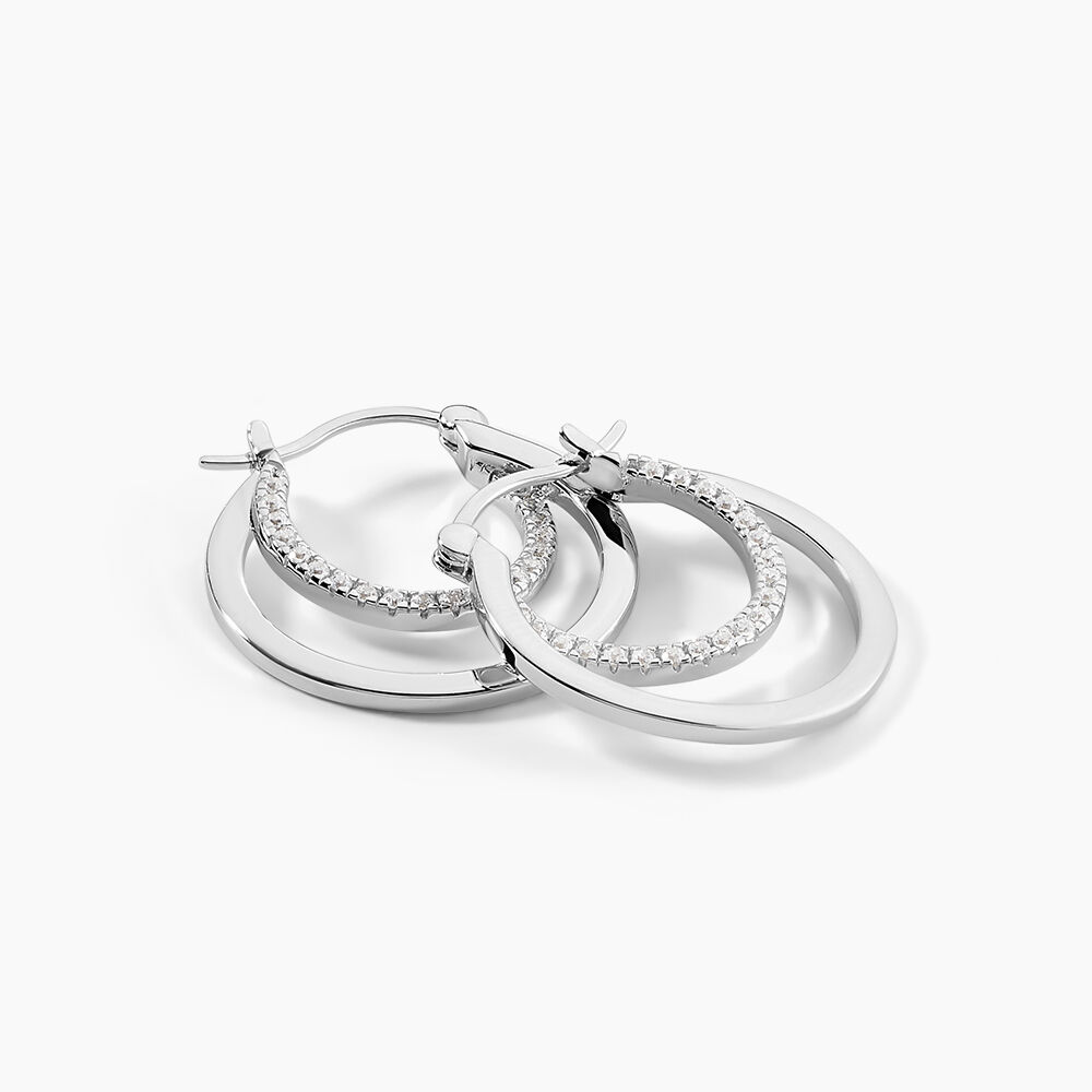 Créoles Argent Blanc Linnette Oxydes De Zirconium - Créoles Femme | Marc Orian