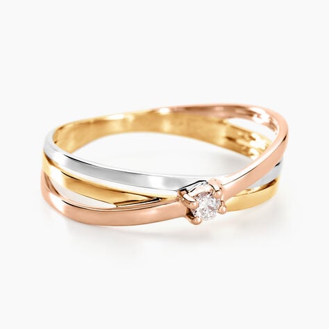 Bague Solitaire Gisla Or Tricolore Diamant - Solitaires Femme | Marc Orian