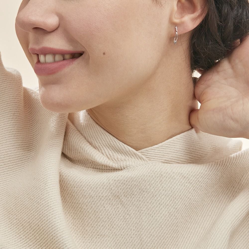 Boucles D'oreilles Pendantes Ysanna Or Blanc Oxyde De Zirconium - Pendantes Femme | Marc Orian