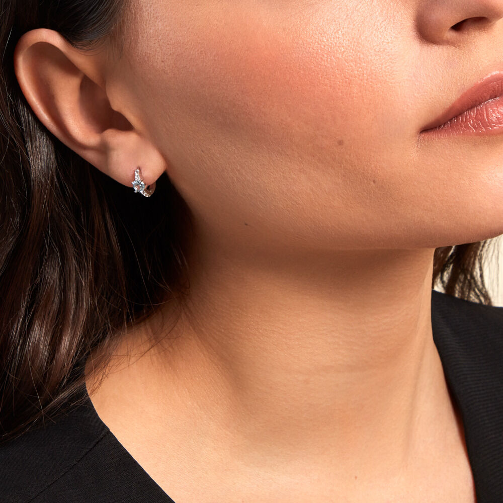 Créoles Gregh Argent Blanc Oxyde De Zirconium - Créoles Femme | Marc Orian