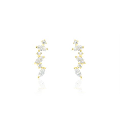 Boucles D'oreilles Puces Or Jaune Fortunella Oxydes De Zirconium - Puces Femme | Marc Orian