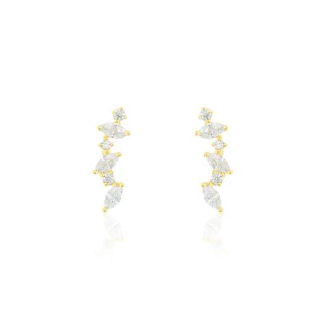 Boucles D'oreilles Puces Or Jaune Fortunella Oxydes De Zirconium - Clous d'oreilles Femme | Marc Orian