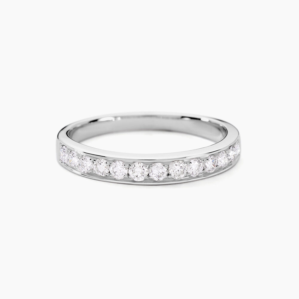 Alliance Rhea Or Blanc Diamant - Alliances avec pierres Femme | Marc Orian