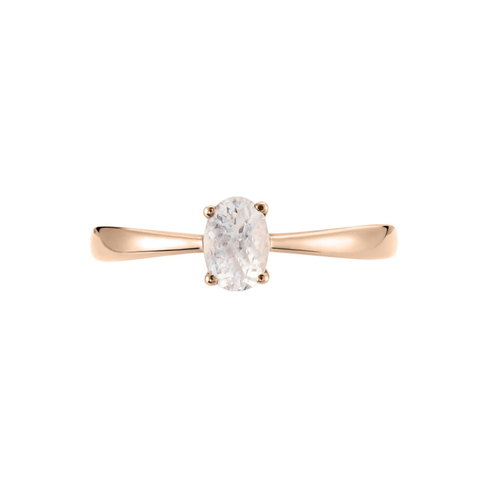 Bague Solitaire Or Rose Lexine Morganite - Bagues pierres fines Femme | Marc Orian