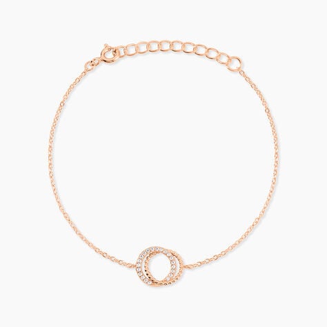 Bracelet Janne Argent Rose Oxyde De Zirconium - Bracelets Anneaux Entrelaces Femme | Marc Orian