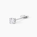 Boucles D'oreilles Puces 4 Griffes Or Blanc Diamant Synthetique - Puces Femme | Marc Orian