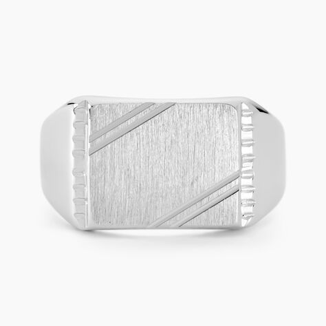 Chevalière Matthieu Argent Blanc - Bijoux personnalisés Homme | Marc Orian