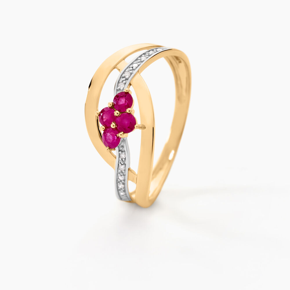 Bague Hoela Or Jaune Diamant Et Rubis - Bagues vintage Femme | Marc Orian