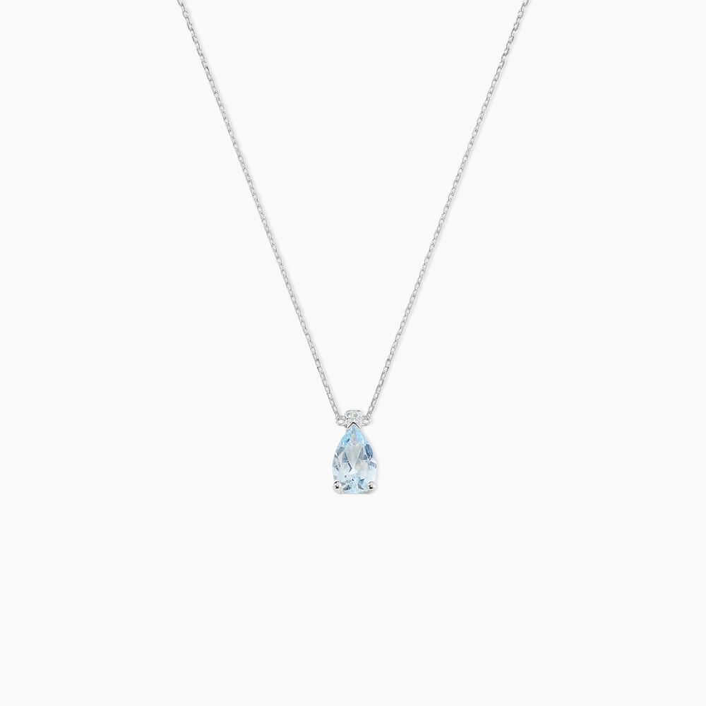 Collier Yrene Or Blanc Topaze - Colliers avec pierres Femme | Marc Orian