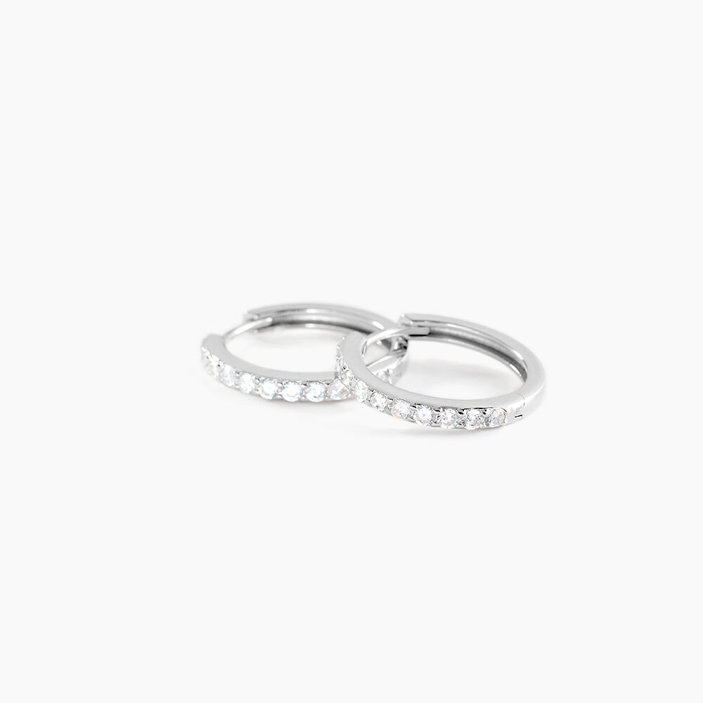Créoles Classique Argent Blanc Jussi Oxyde De Zirconium - Créoles Femme | Marc Orian