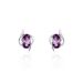 Boucles D'oreilles Puces Vrille Ovale Or Blanc Amethyste - Puces Femme | Marc Orian