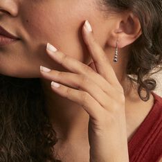 Boucles D'oreilles Pendantes Josephine Or Blanc Saphir Et Diamant - Boucles d'oreilles Pendantes Femme | Marc Orian