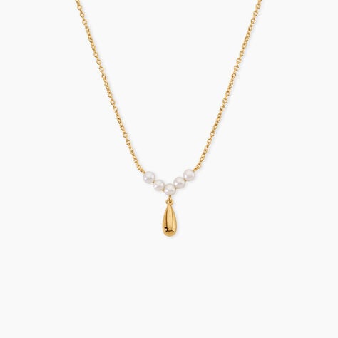 Collier Claire-Marie Argent Dor&eacute; A L'Or 750/1000 Perle De Culture - Colliers avec pierres Femme | Marc Orian